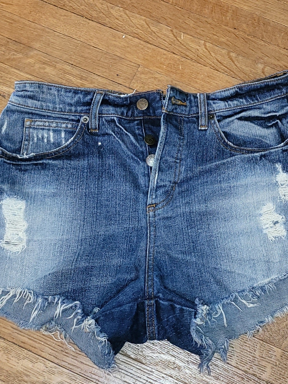 Guess Blue Denim Jeans with Brass Button Fly